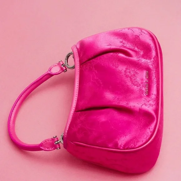 Pink Satin Floral mini bag - Picture 1 of 5